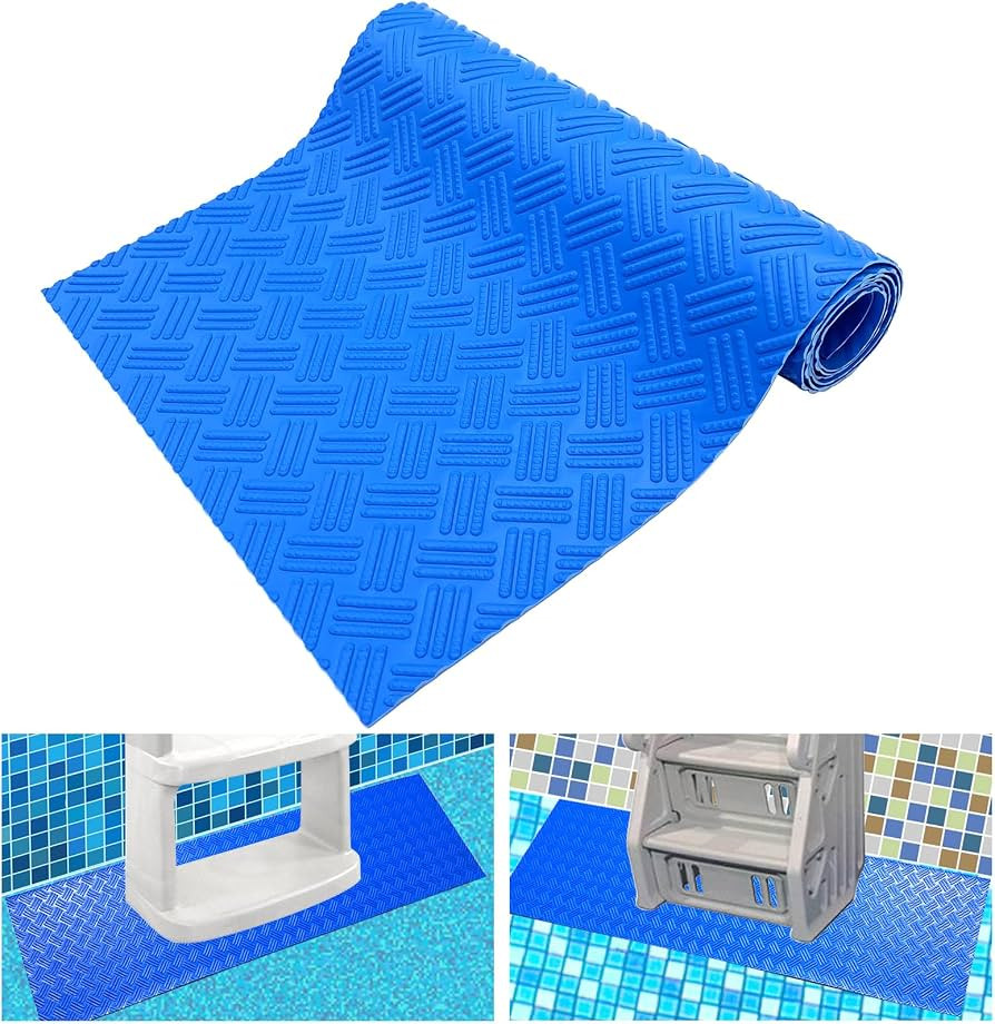 Swimming Pool Ladder Mat - Protective Pool Ladder Pad Step Mat with Non-Slip Texture, Blue Medium... | Amazon (US)