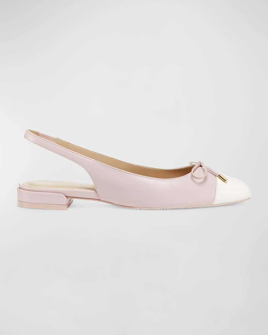 Stuart Weitzman Sleek Bicolor Slingback Ballerina Flats | Neiman Marcus