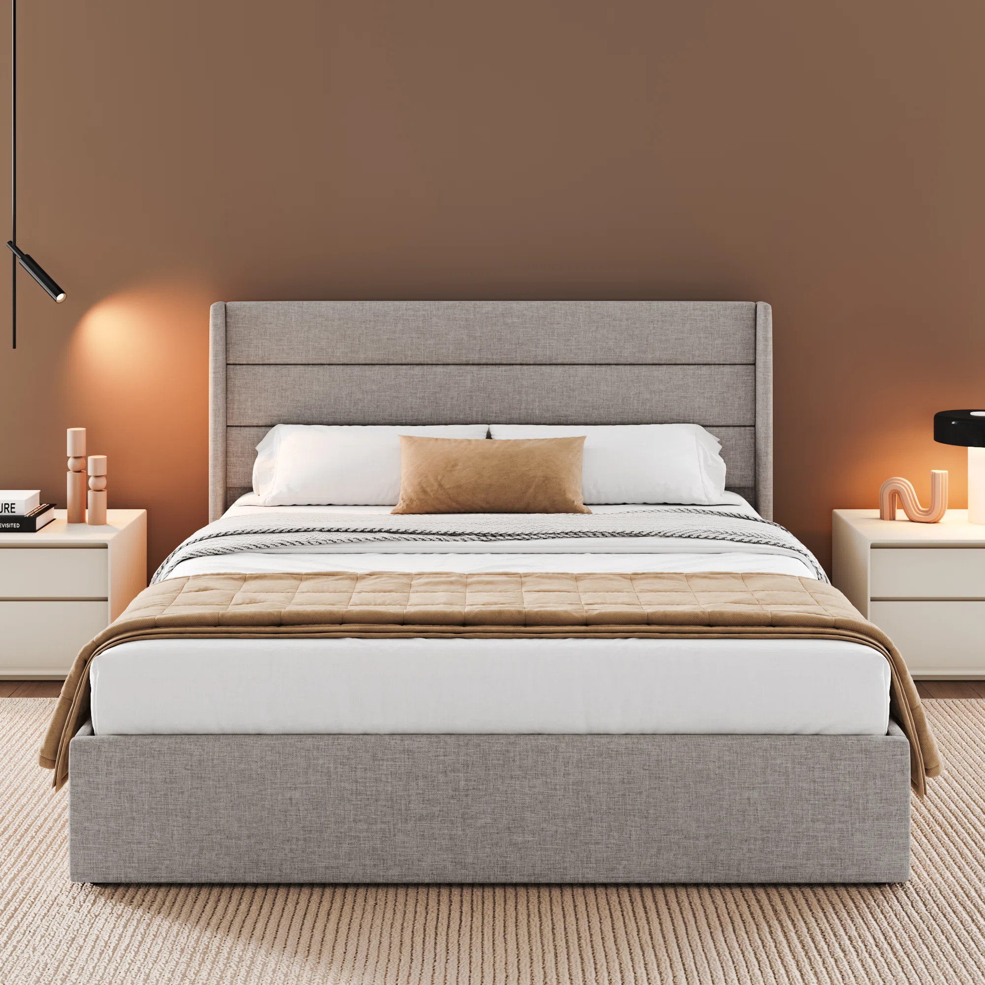 Red Barrel Studio® Valire Upholstered Wingback Storage Bed & Reviews | Wayfair | Wayfair North America