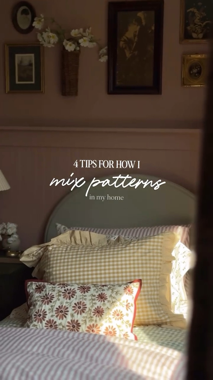 I get asked all the time...how do you mix patterns and while I don’t have a “formula” for it. 

These are a few foundational tips that I come back to every time: 

• Start classic. A medium-scale floral paired with a medium-scale stripe is always a safe, beautiful foundation. The colors on this don’t even have to match! 

• Play with scale. Mix a small gingham print, with a bold block print, and a medium floral print to create balance and visual interest. Color cohesion is important here; you want them to feel like they are “related” but NOT closely related! 

• Repeat a pattern in different colors. Using the same motif (in my case...gingham) in different colors keeps things cohesive without feeling too matchy. 

• Add a pause. A solid fabric gives the eye a place to rest and lets your patterns shine. 

If pattern mixing has ever felt intimidating, SAVE this and come back to it the next time you’re styling a room 🤍

-

#patternmixing
#vintageinspiredhome
#layeredinteriors
#classicinteriors
#homedecorideas