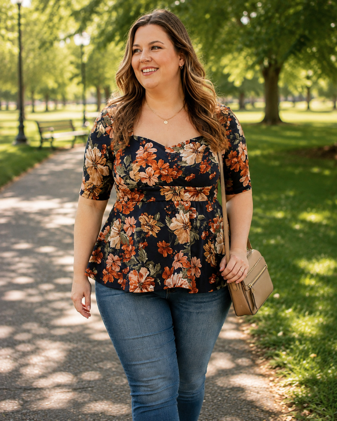 This floral blouse is such an easy everyday fall piece. The cream base keeps it light and wearable, while the orange and rust floral print adds that perfect seasonal touch. It looks so cute tucked into jeans with a woven belt and gold jewelry for a casual but put-together fall look. #FloralBlouse #FallOutfitIdeas #EverydayFallStyle #AutumnFashion #FallFashionFinds #CasualStyle #LTKFashion 

 #LTKSeasonal #LTKU #LTKSaleAlert