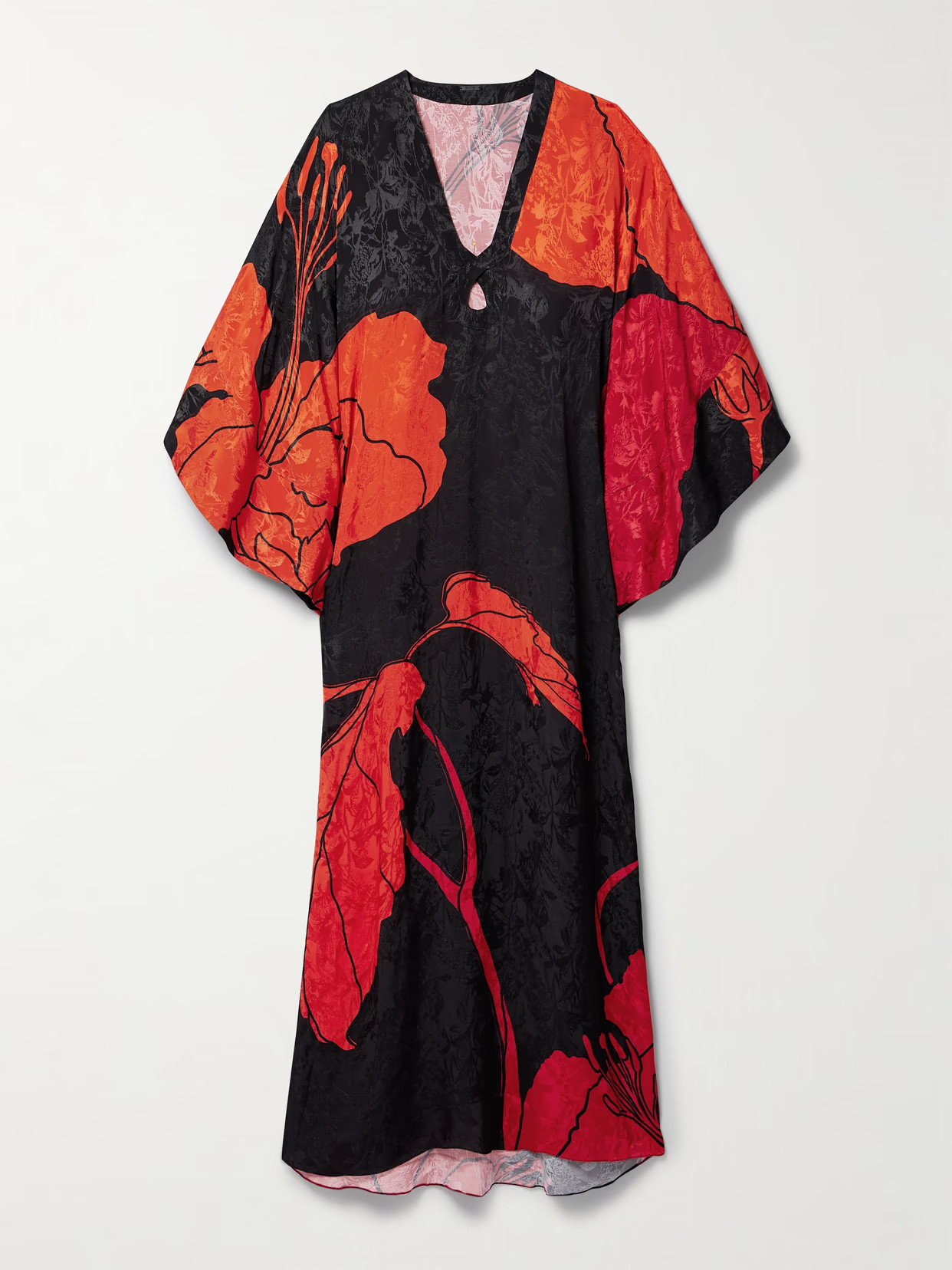 Johanna Ortiz - + Net Sustain River Classing Cutout Printed Satin-jacquard Maxi Dress - Black | NET-A-PORTER (US)
