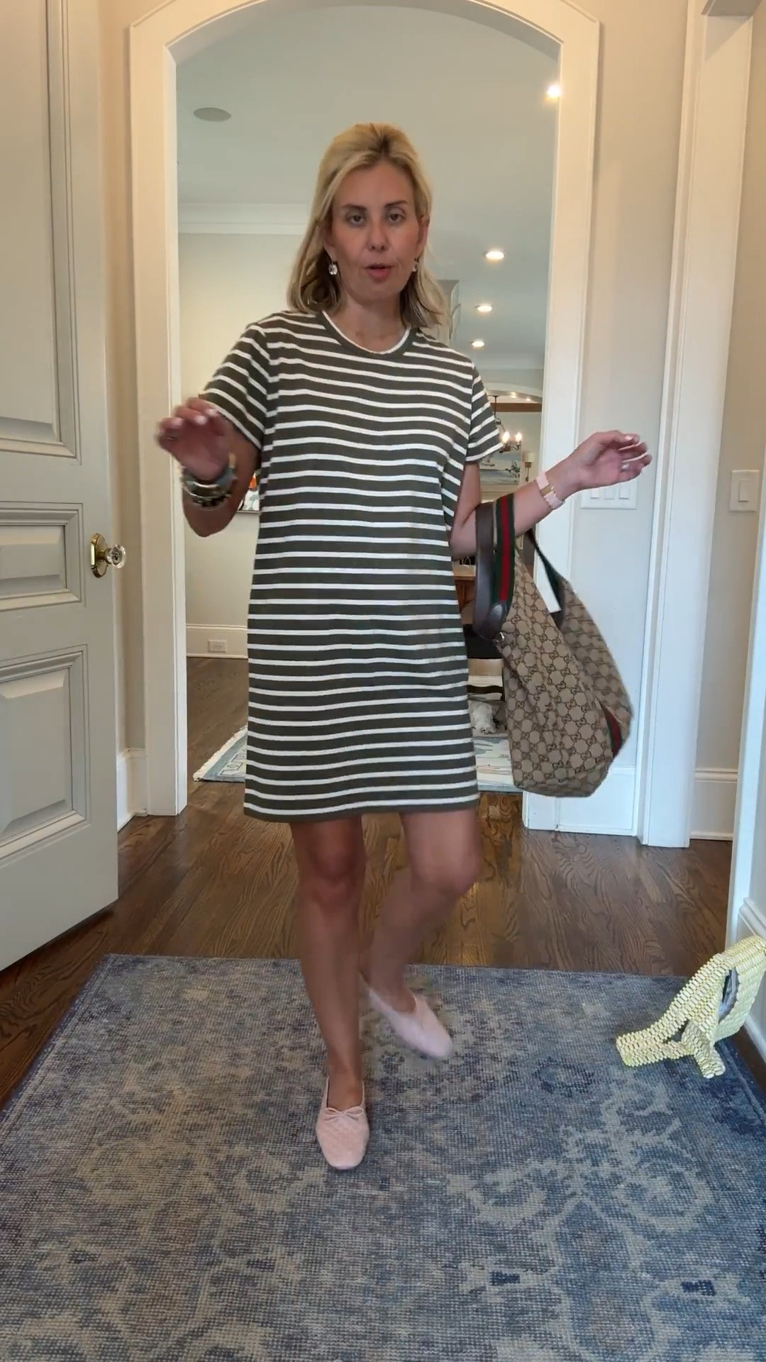 Racing out the door in this cutie! My favorite Tnuck Parker tee is now available in a dress…YES!! 
Dress - small
Flats - 7.5 (sized 1/2 down) 

*Code Catherine20 at Allie + Bess

#LTKmomlife #LTKSeasonal #LTKOver40
