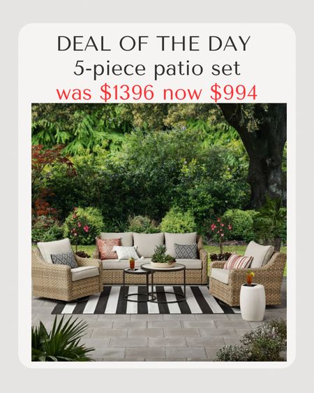 This patio set is on major sale!  5 pieces of outdoor furniture for under $1000!

#LTKSeasonal #LTKhome #LTKsalealert
