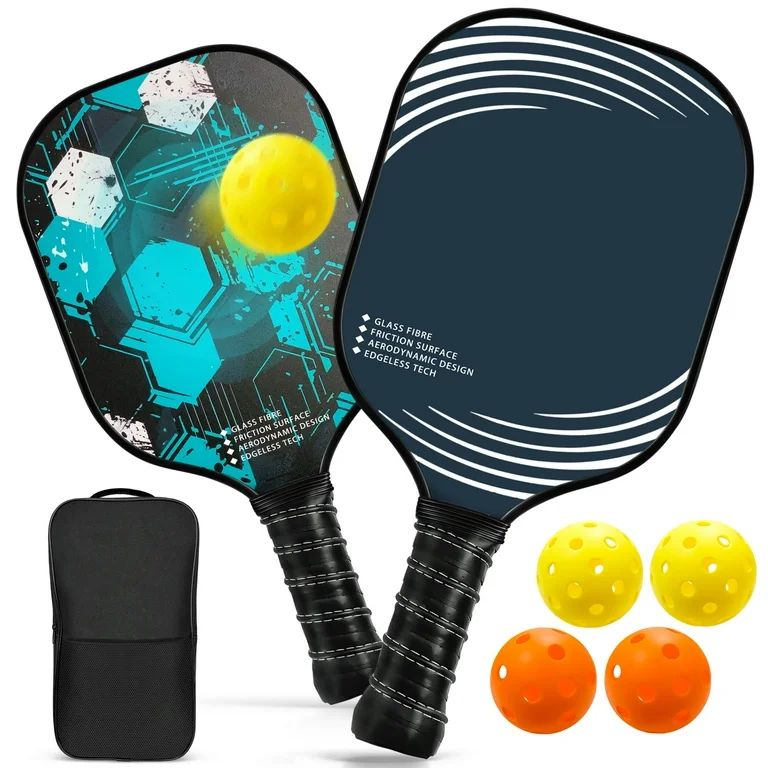 NFTIGB Pickleball Paddles Set with 4 Pickleball Balls, Lightweight, Fiberglass Surface, USAPA App... | Walmart (US)