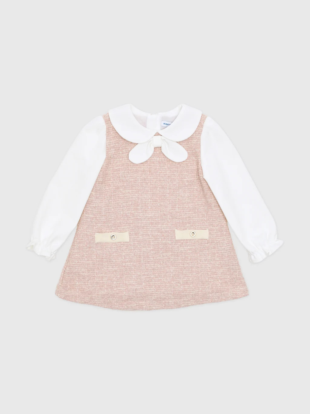 Mayoral Baby Girls' Tweed Knit Combo Dress | Saint Bernard