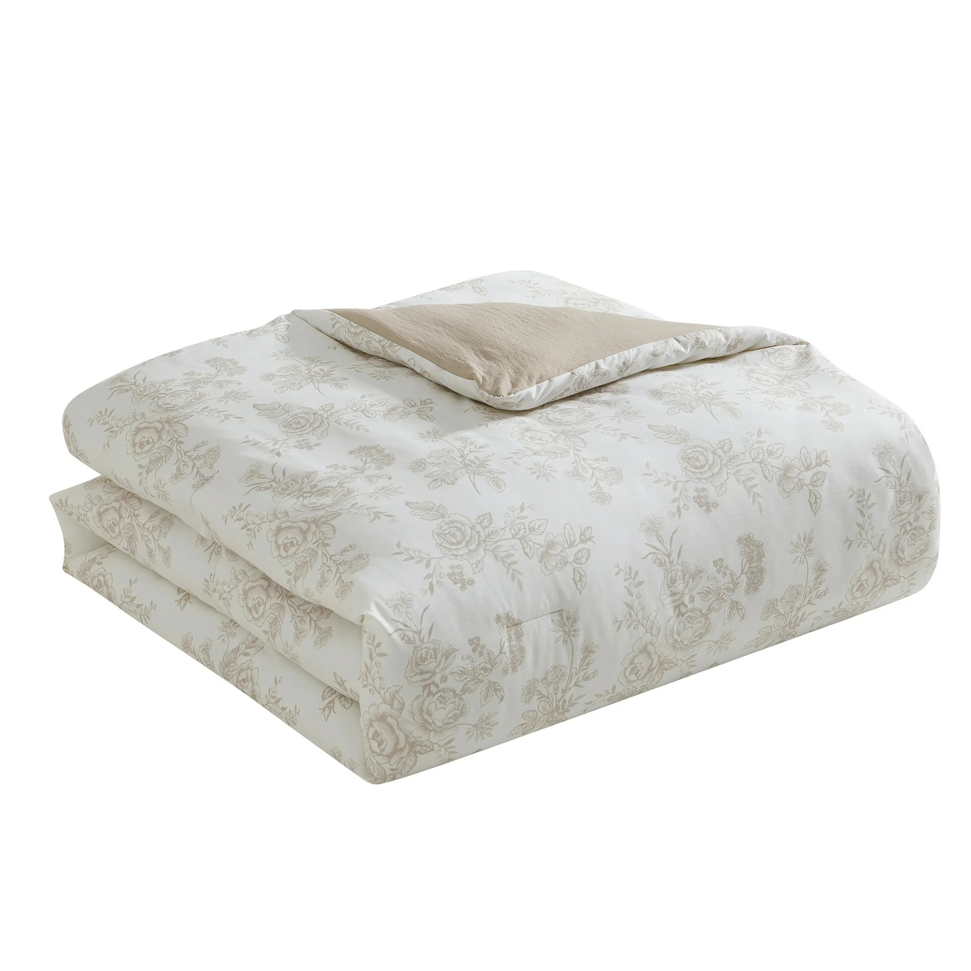 My Texas House Floral 11-Piece Comforter Set with Sheets, Taupe, Queen | Walmart (US)