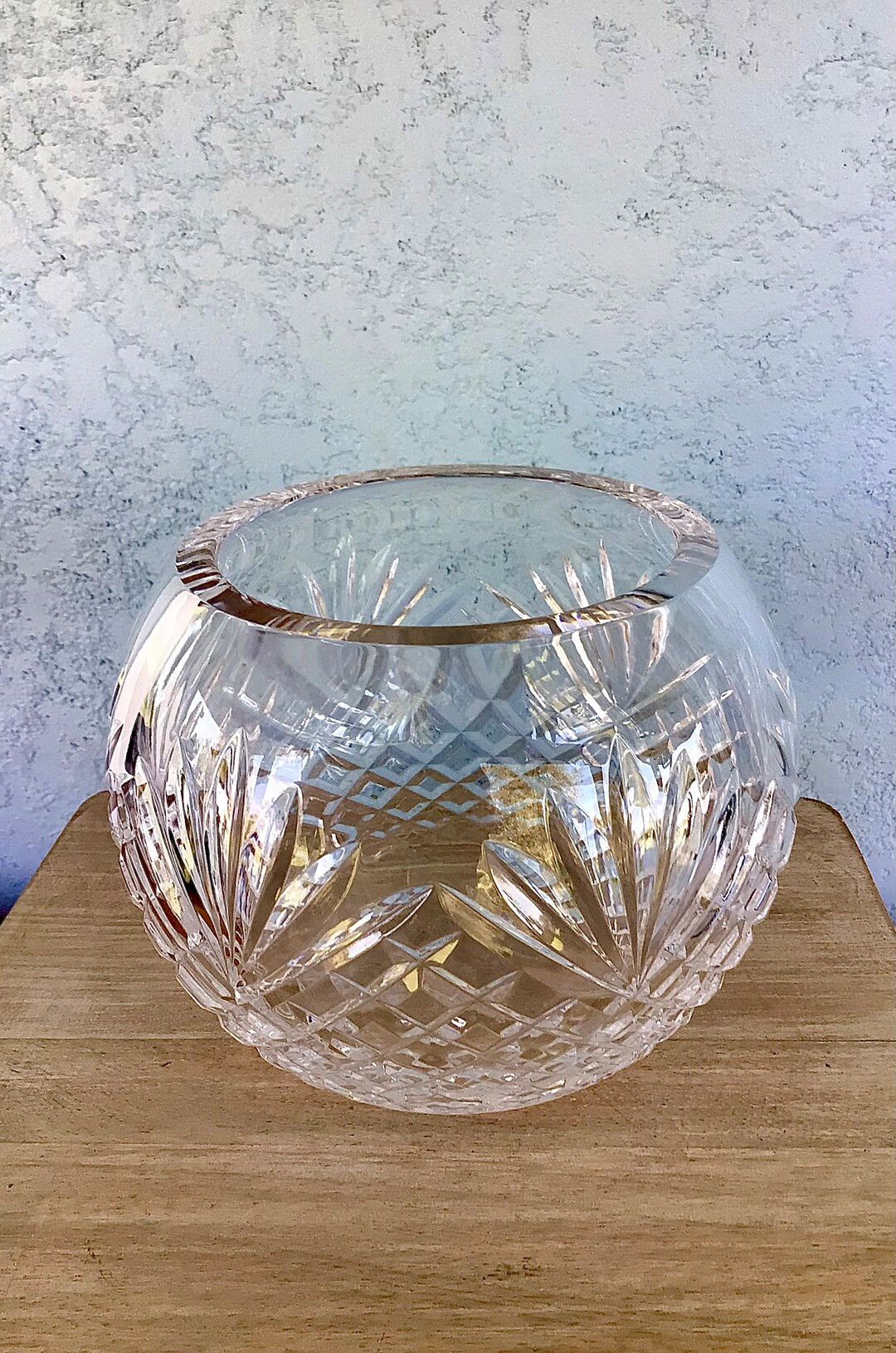 Lead Crystal Clear Rose Bowl-cut Crystal Rose Bowl Vase-heavy Sturdy Vase-wedding Decor-wedding T... | Etsy (US)