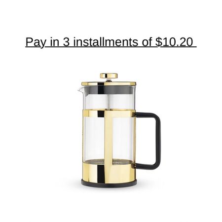 Enjoy a rich cup of coffee or afternoon tea in chic style when you pour from this beautiful press pot. From Pinky Up.
Includes 34-oz press pot with plunger lid
Glass and stainless steel
Hand wash

#LTKhome #LTKGiftGuide #LTKsalealert