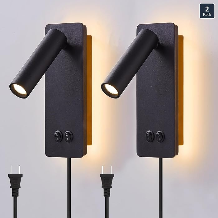 LED wall lamp and reading light two-in-one multifunctional wall sconces. LED Wall Lamp Plug in fo... | Amazon (US)