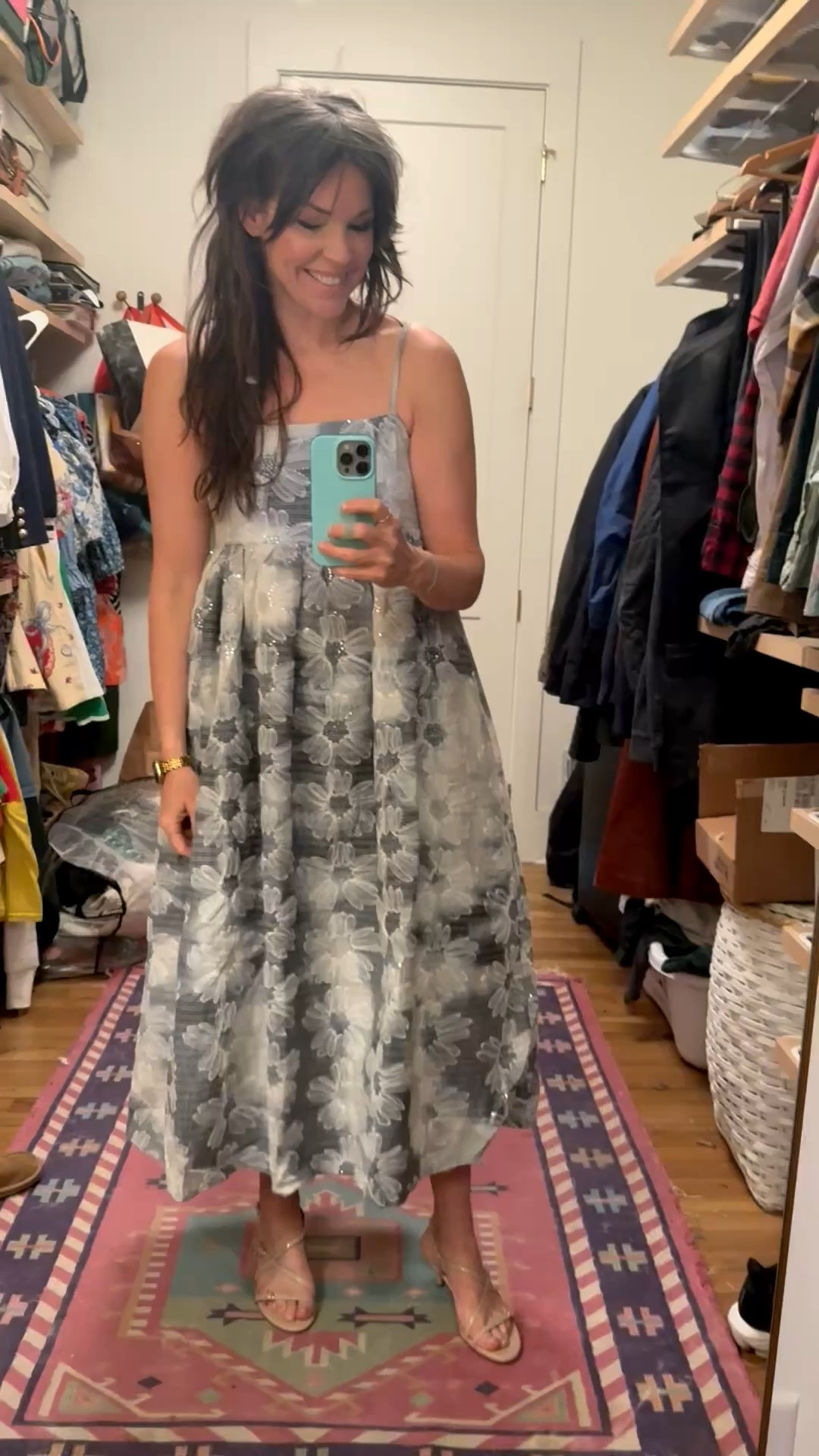 Love this midi dress that just arrived! It’s perfect for spring. I love the flowy lines of the skirt, and it’s hard to tell but it does have tiny sparkles on it. I’m wearing a medium and it’s just right! I also love these nude strappy sandals. They are so pretty and just the right amount of heel without being uncomfortable!💫

#LTKmomlife #LTKSeasonal #LTKOver40