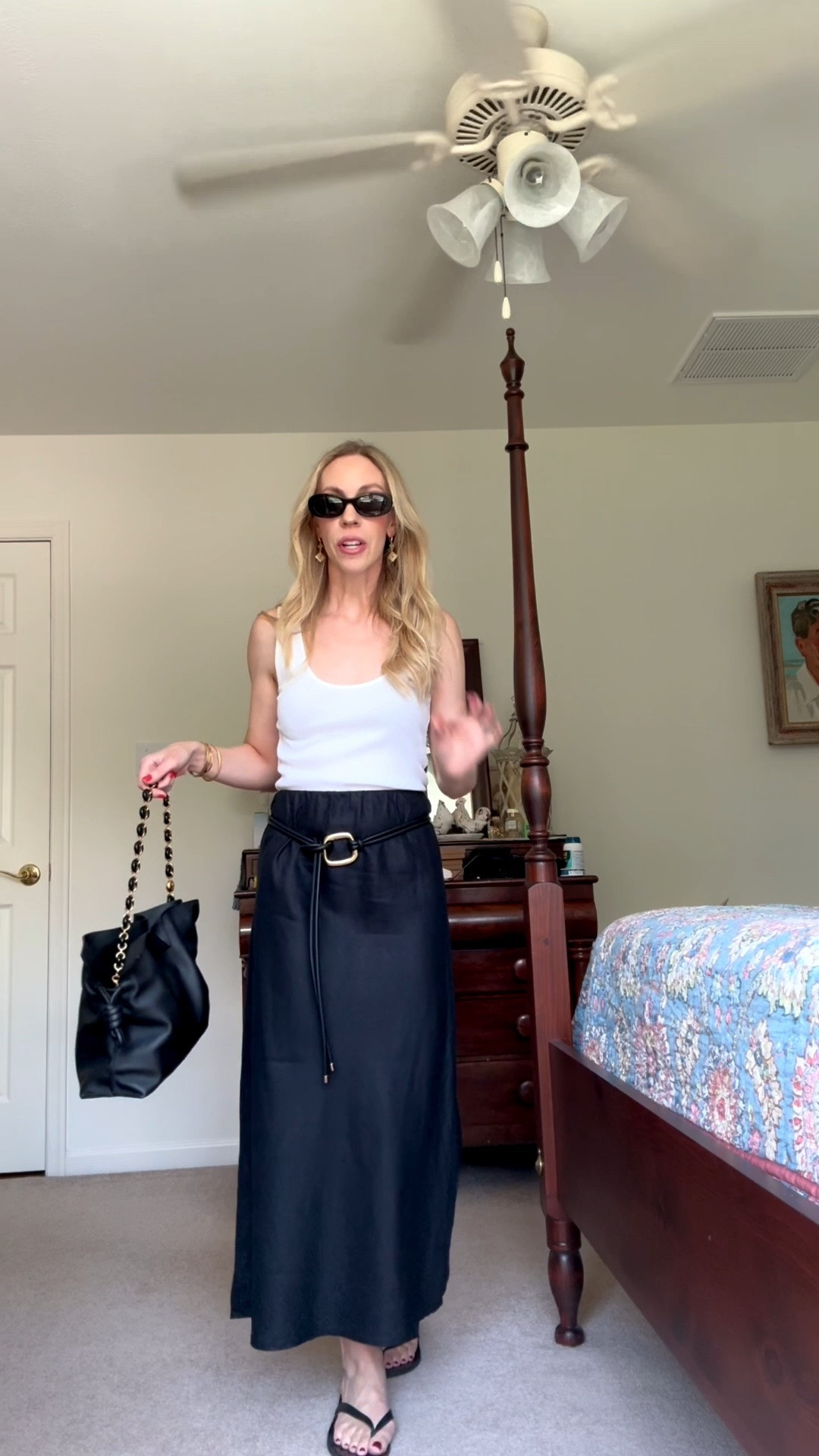 Black and white summer outfit, over 40 summer outfit, black linen skirt from @Quince - so chic and only $50!

#LTKootd #LTKgrwm #LTKdayinmylife