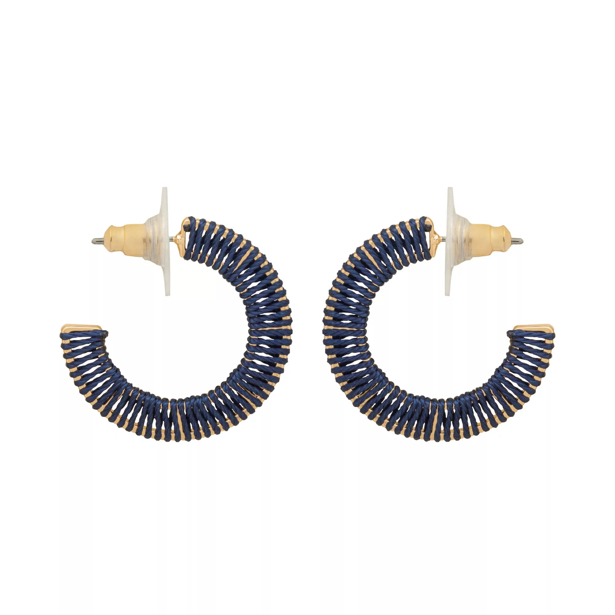 LC Lauren Conrad Gold Tone Threaded Hoop Earrings | Kohl's