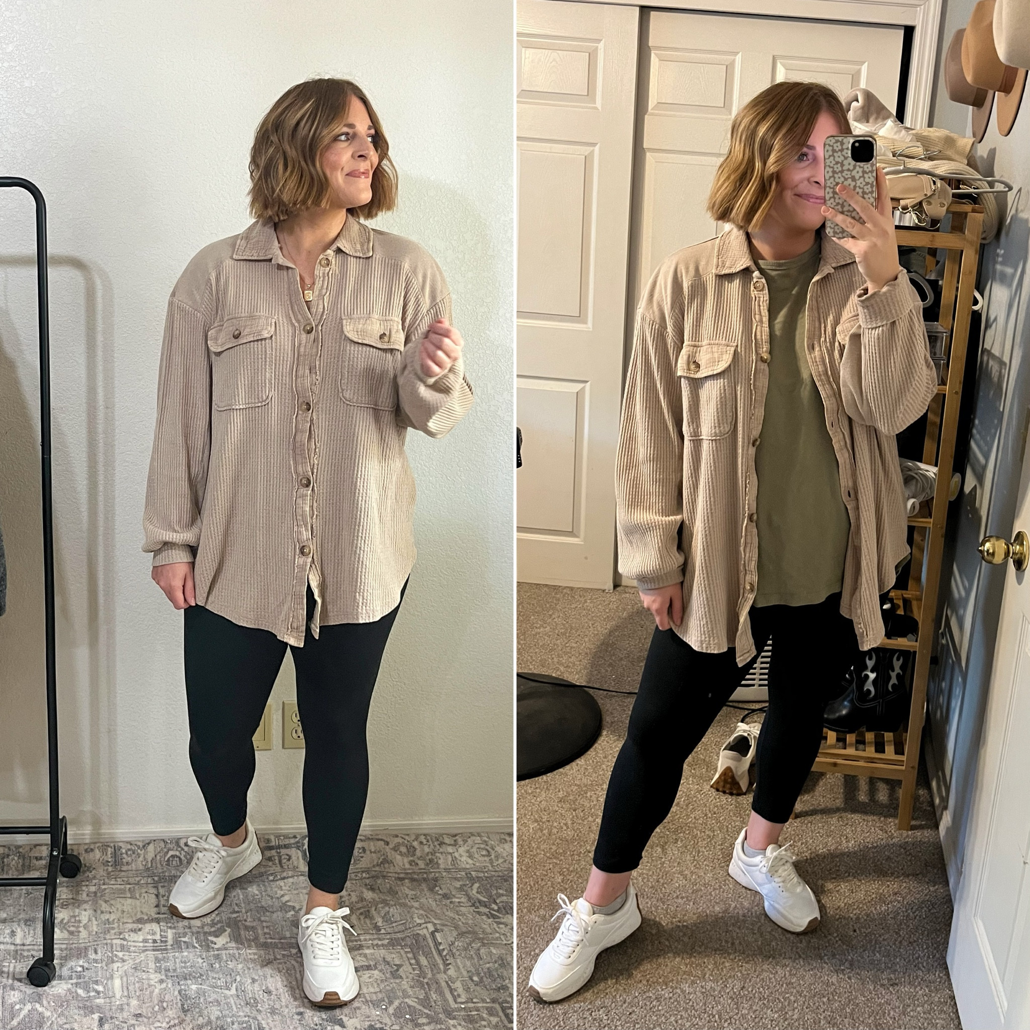 Knit shacket & boyfriend tee on sale!

Shacket: L (tts) 
Tee: M (runs big)
Leggings: L (tts)

#LTKsalealert #LTKfindsunder50 #LTKmidsize