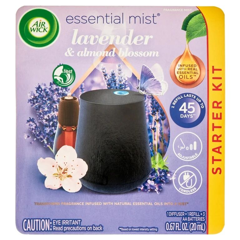 Air Wick Essential Mist Starter Kit (Diffuser + Refill), Lavender and Almond Blossom, Essential O... | Walmart (US)