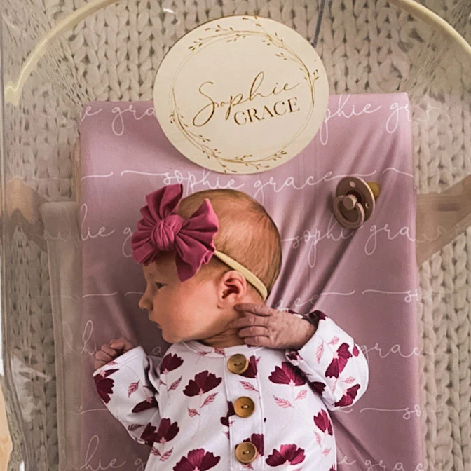 Personalized Baby Name Wood Announcement | Wreath | Caden Lane