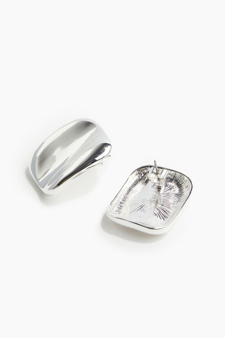 Square Stud Earrings - Silver-colored - Ladies | H&M US | H&M (US + CA)