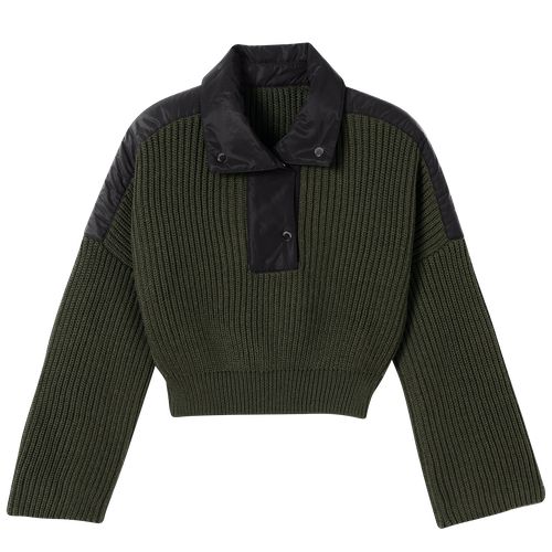 Pullover aus Mesh und Nylon HERBST-WINTER-KOLLEKTION 2022 Khaki (61012MNY2921TS) | Longchamp DE | Longchamp