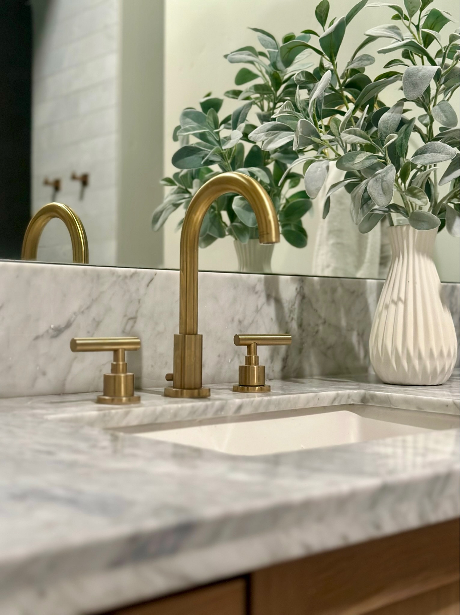 The brass faucet is the detail that sets the tone for this vanity. The finish adds warmth against the marble, and the clean shape keeps it feeling timeless while still being easy to use every day. It’s one of the fixtures I rely on most because it balances function with a softer look.

The matching handles keep the layout cohesive and are simple to operate with wet hands. I’ve linked the faucet set here for anyone planning a similar update and wanting a durable, everyday option.
@Wayfair 
@Target 
@Amazon

#LTKU #LTKHome #LTKSaleAlert