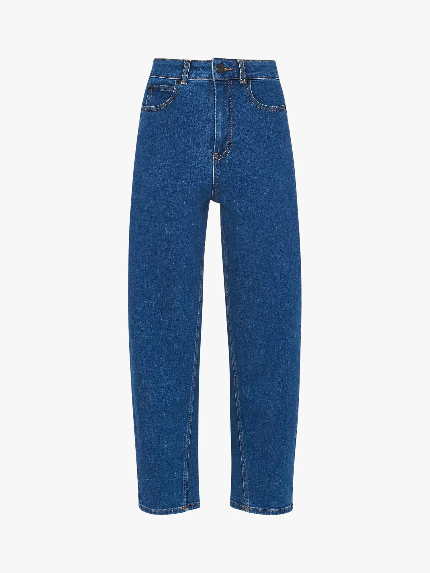 WhistlesBarrel Leg High Rise Jeans, Blue | John Lewis (UK)
