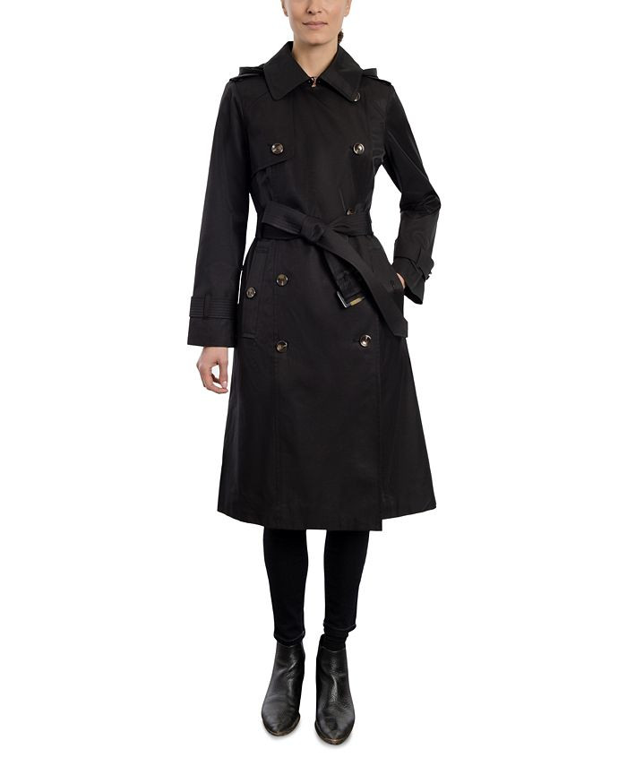 London Fog Women's Double-Breasted Hooded Trench Coat & Reviews - Coats & Jackets - Women - Macy'... | Macys (US)