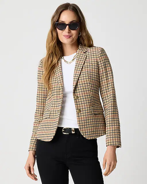 Petite herringbone wool-blend schoolboy blazer | J.Crew Factory