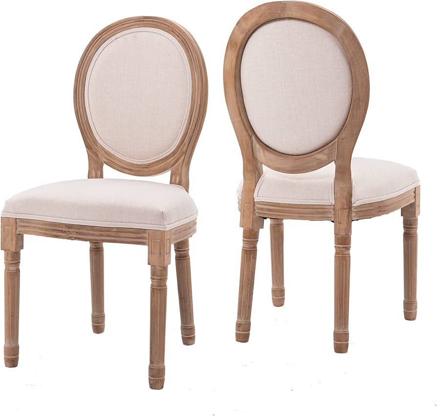 XRHOM Dining Chairs Set of 2 French Country Dining Room Chairs Farmhouse Upholstered Chair with R... | Amazon (US)