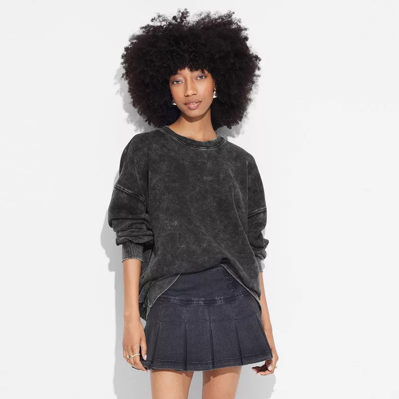 Women's Oversized Sweatshirt - Wild Fable™ Black S | Target