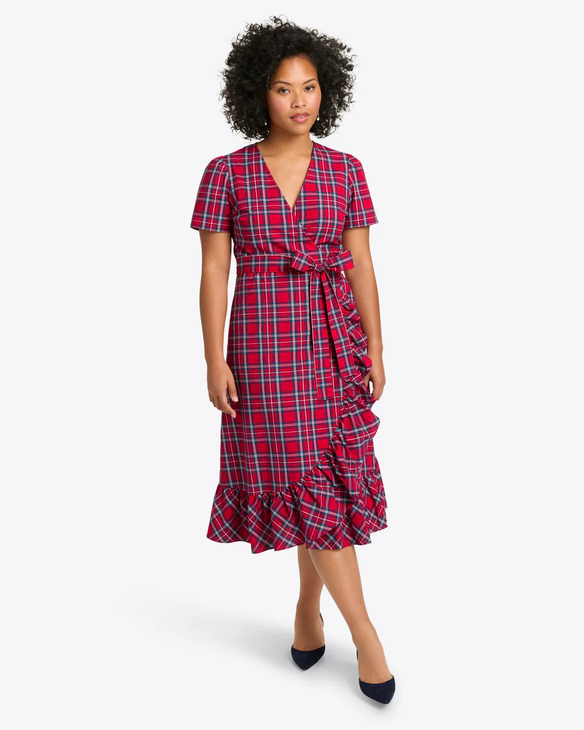 Reba Midi Wrap Dress in Angie Plaid | Draper James (US)