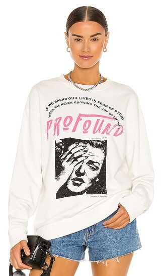Lives in Fear Crewneck Sweatshirt in Vintage White | Revolve Clothing (Global)
