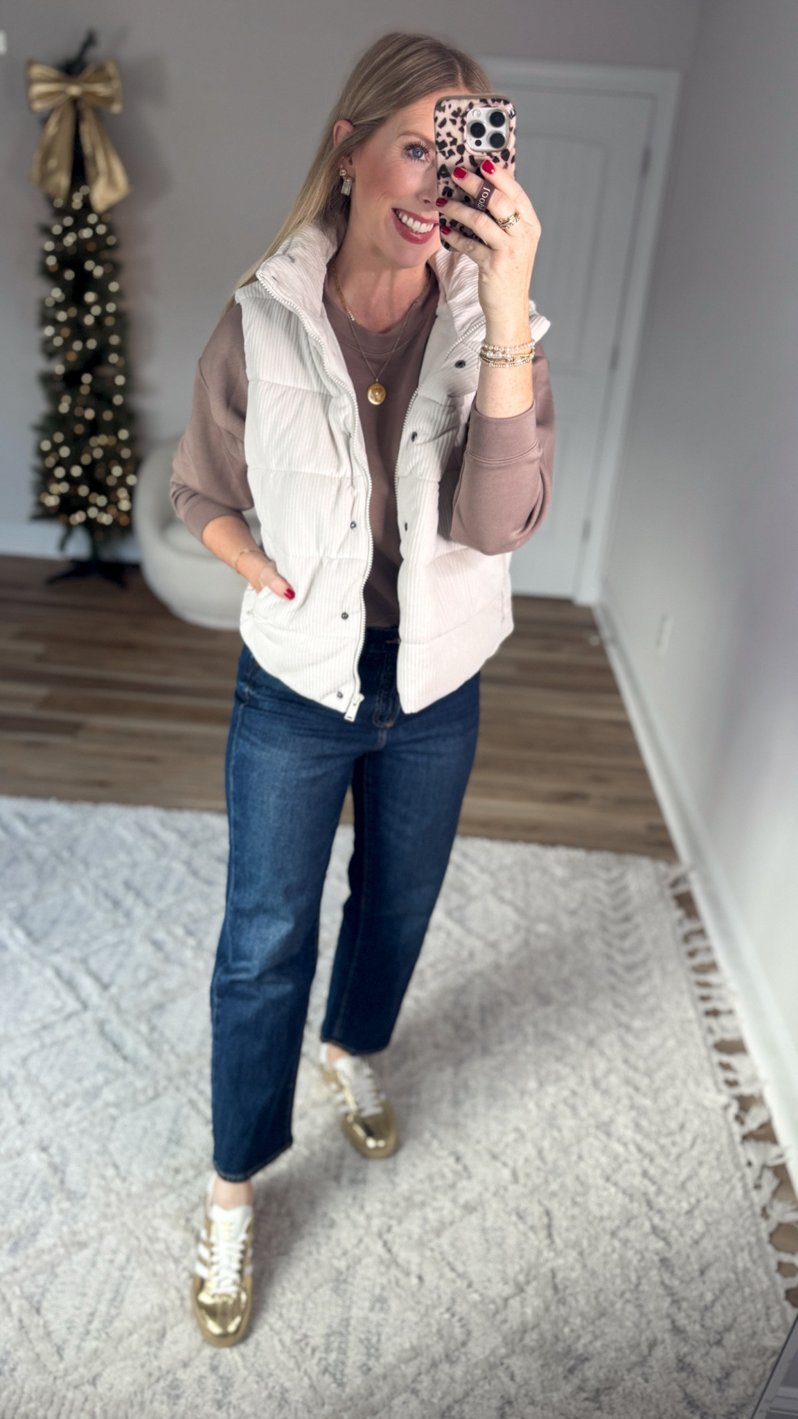 Daily try on, Walmart outfit, Walmart fashion, Walmart try on, puffer vest, scubaknit pullover, ankle jeans on Sale 

#LTKFindsUnder50 #LTKmomlife #LTKSaleAlert