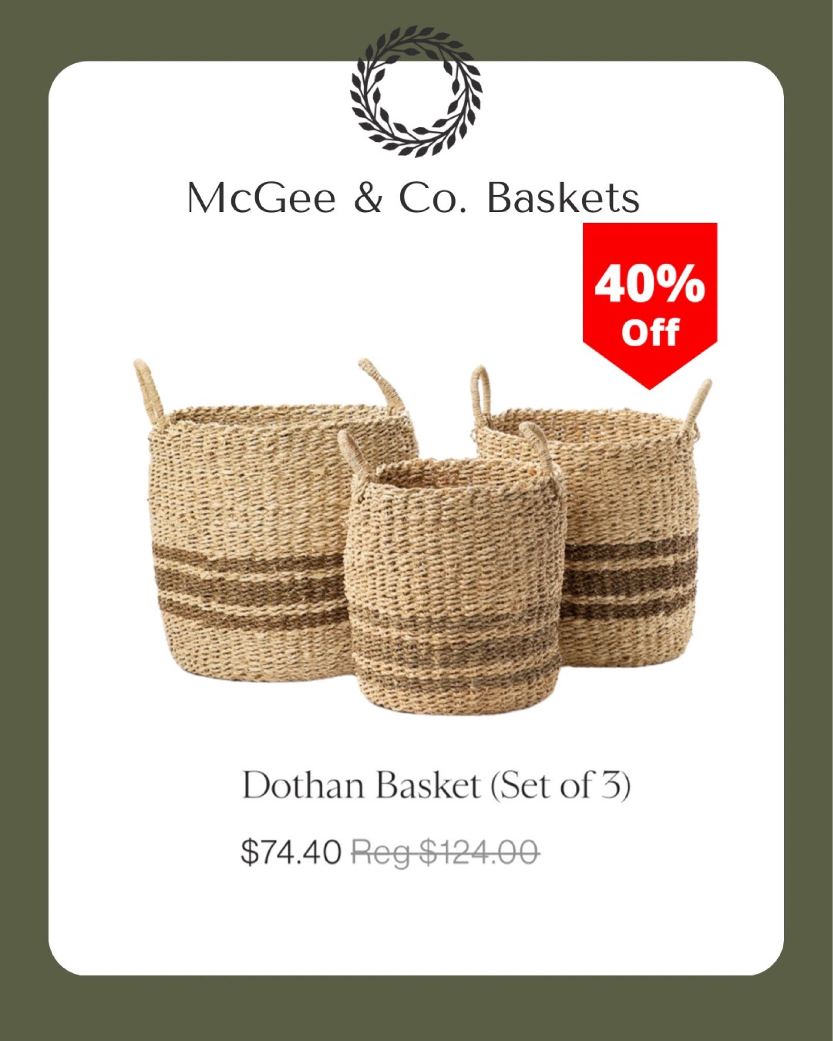 McGee & Co Cyber Monday, Black Friday, baskets 

#LTKHoliday #LTKCyberweek #LTKGiftGuide