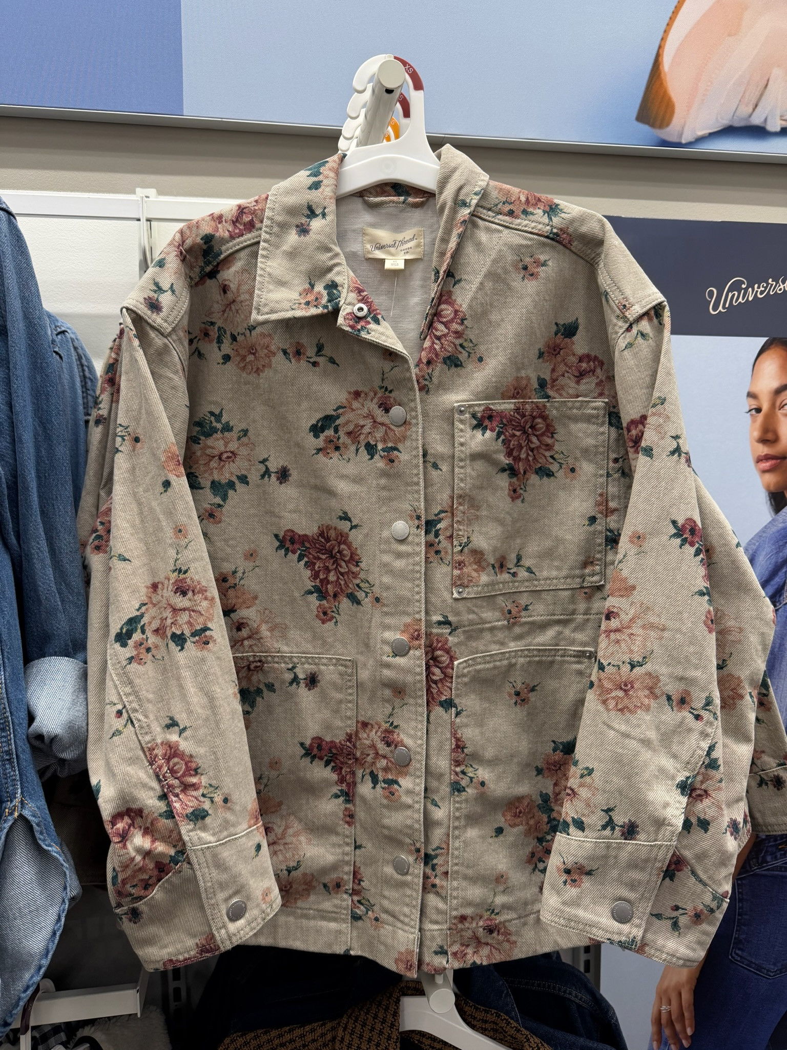 This Women’s Western Chore Coat from Universal Thread in the khaki floral print is such a good statement layering piece, its the perfect western-inspired/ spring feel! date night outfits, vacation outfits beach, work outfits, easter basket stuffers, spring outfits, resort wear 2026, business casual workwear, plus size fashion, rodeo outfit inspo, winter denim, target new arrivals, universal thread jacket, western chore coat, floral spring jacket, lightweight spring layers, casual everyday outfits 

 #LTKootd #LTKSeasonal