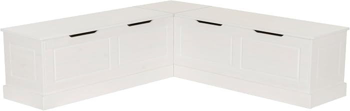 Harris White Solid Pine Backless Nook with Interior Storage by Linon | Amazon (US)