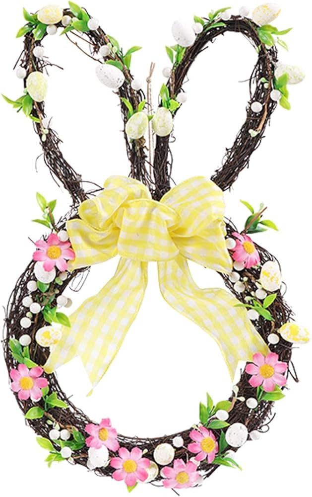 Bunny Wreaths for Front Door, Wreath for Front Door Welcome Welcome Sign Happy Easter Farmhouse D... | Amazon (US)