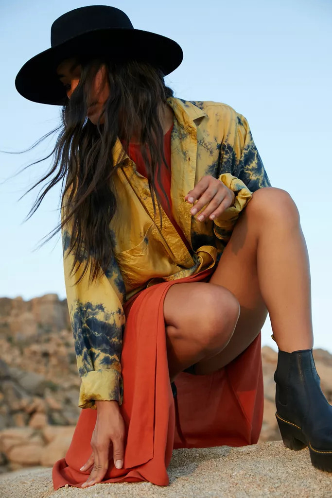 UO Flat Brim Felt Fedora | Urban Outfitters (US and RoW)