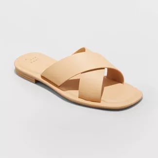 Women's Lennon Crossband Slide Sandals - A New Day™ | Target