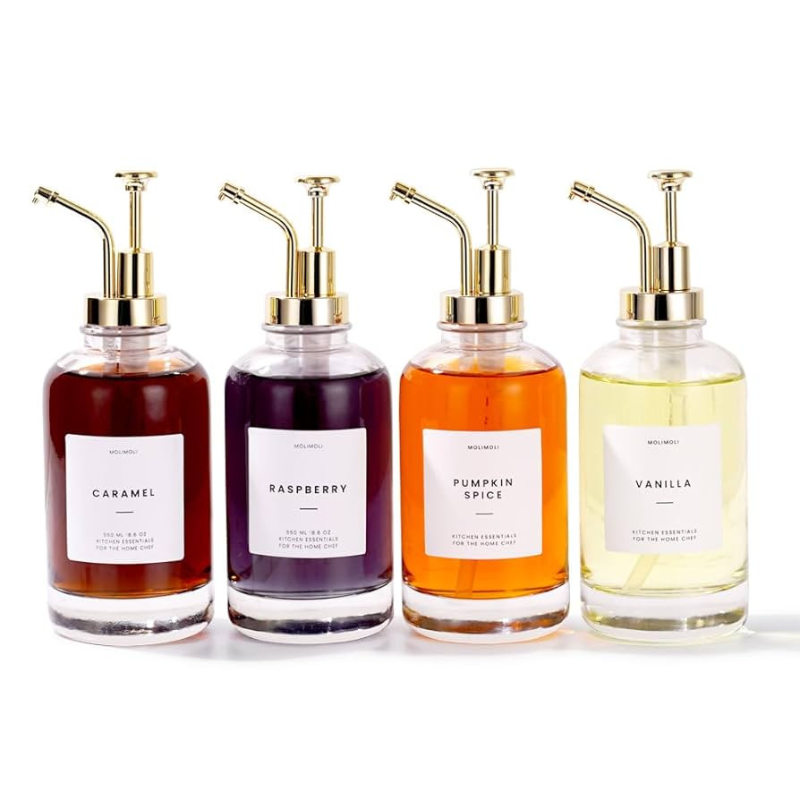 Molimoli Coffee Syrup Dispenser for Coffee Bar, Coffee Pump Dispenser, Glass Syrup Bottle w. Pump... | Amazon (US)