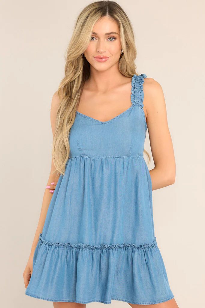 The Beauty In Life Chambray Mini Dress | Red Dress