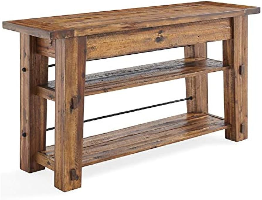 Alaterre Furniture Durango 54" L Industrial Wood Console Table with Two Shelves | Amazon (US)