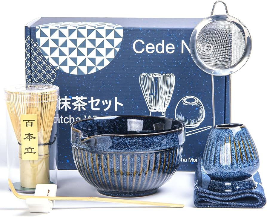 7pcs Matcha Whisk Set with 18oz Spout Bowl, Japanese Tea Ceremony Kit, Natural Bamboo Whisk Scoop... | Amazon (US)