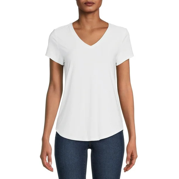 No Boundaries Junior's Brushed V-Neck T-Shirt | Walmart (US)