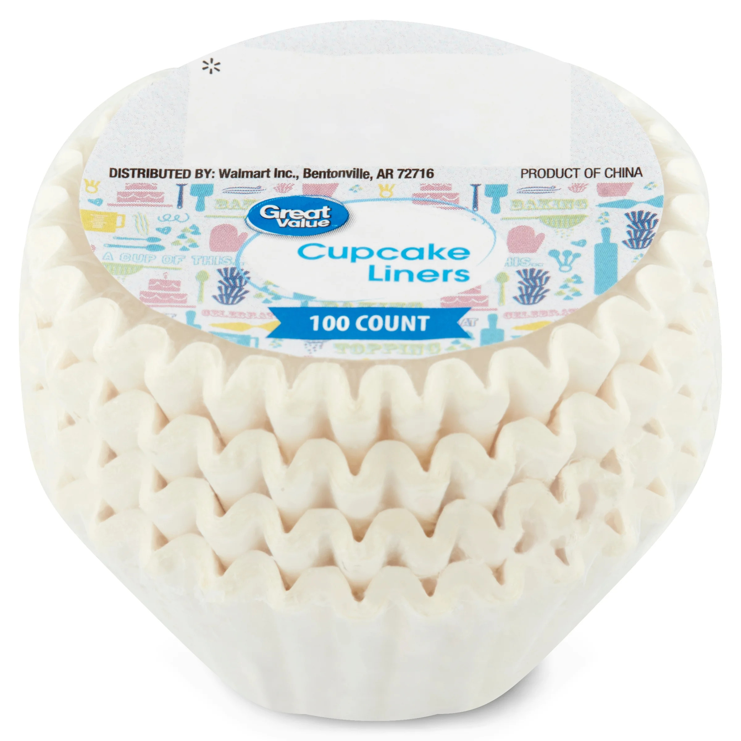 Great Value Mini Cupcake Liners, White, 100 Count | Walmart (US)