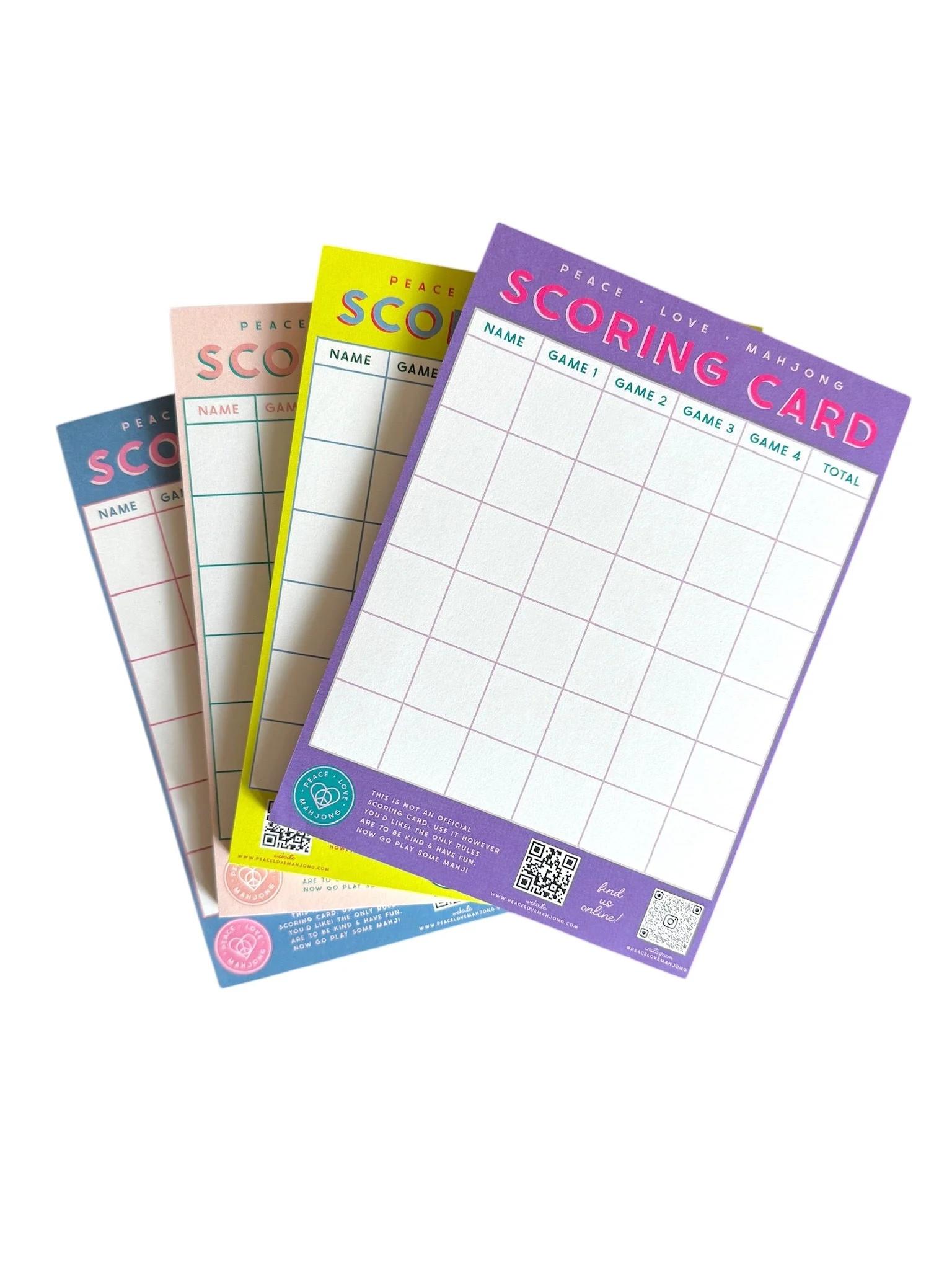 Mahjong Scoring Notepad | Peace Love Mahjong