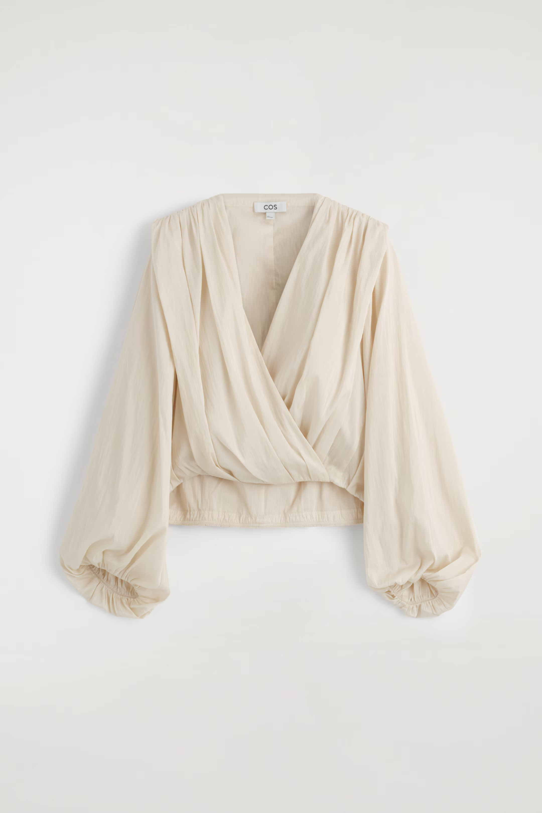 GATHERED WRAP-OVER BLOUSE - ECRU | COS US | COS (US)