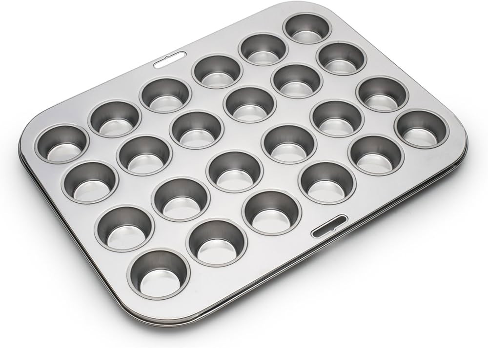 Fox Run Mini Muffin and Cupcake Pan, 10.5 x 13.75 x 1.5 inches, 24 Cup, Stainless Steel | Amazon (US)