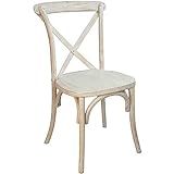 Flash Furniture Wood Cross Back Chair, 21.5" Dx17.5 Wx35 H, Lime Wash | Amazon (US)