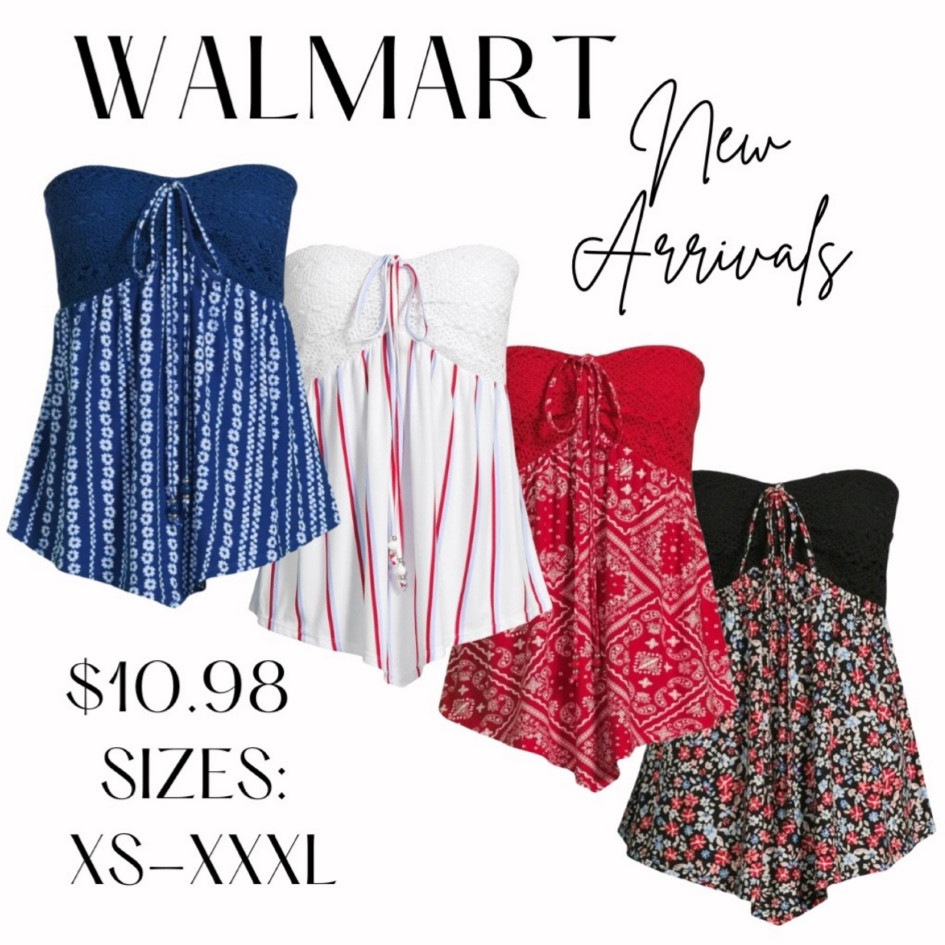 New red, white and blue tops from @walmartfashion to get you ready for the 4th of July 🇺🇸 These are really stretchy and can be worn as a tube top or halter. #walmartpartner #walmartfashion

#LTKFindsUnder50 #LTKStyleTip