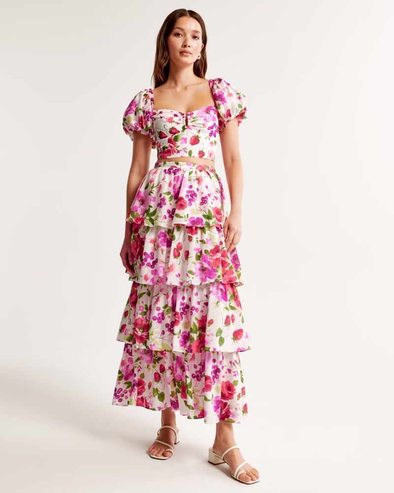 Drama Tiered Maxi Skirt | Abercrombie & Fitch (US)