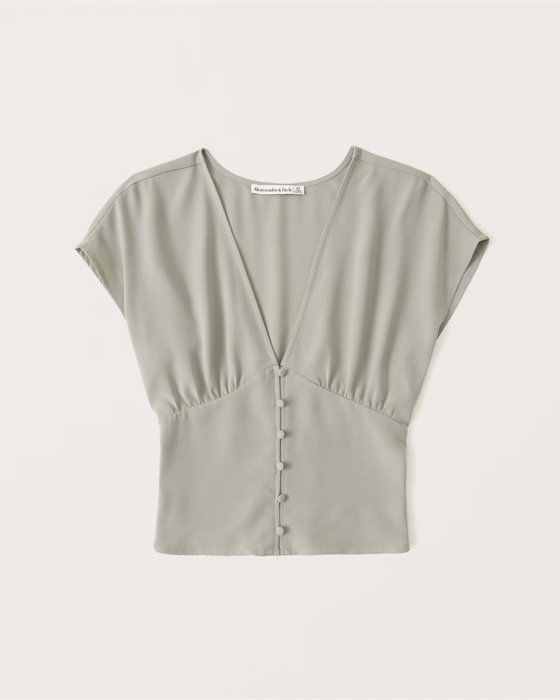 Dolman Sleeve Button-Through Top | Abercrombie & Fitch (US)